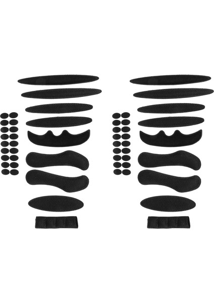 Bisiklet Motosiklet Kaskı Için 2'li Paket Bisiklet Sünger Ped Seti, Siyah (Yurt Dışından)