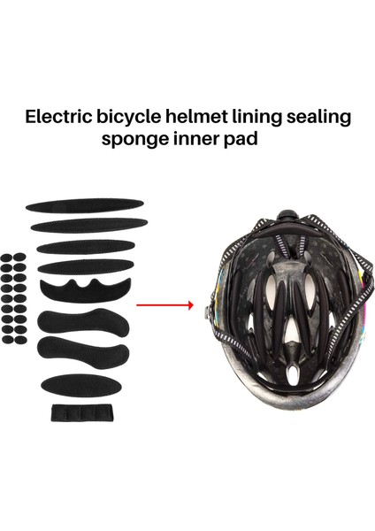 Bisiklet Motosiklet Kaskı Için 2'li Paket Bisiklet Sünger Ped Seti, Siyah (Yurt Dışından) fiyatları