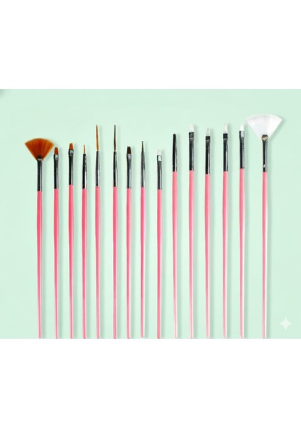 Tırnak Süsleme,sulu Boya,makyaj,detay Çalışma,akrilik Boya,guaj Boya Için Fırça Seti (15'li)