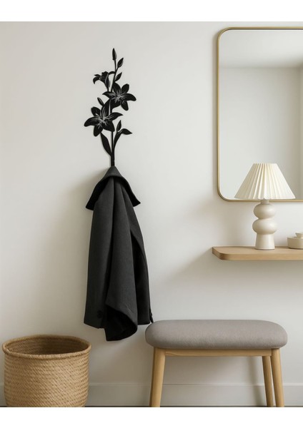 Farklı Desenli Siyah Metal Duvar Askısı | Modern & Tarz Ev Aksesuarları