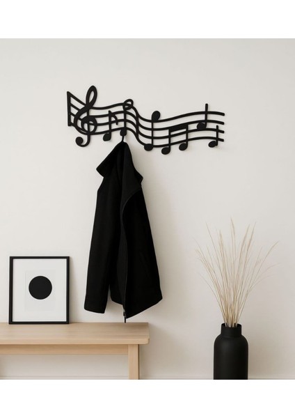 Farklı Desenli Siyah Metal Duvar Askısı | Modern & Tarz Ev Aksesuarları