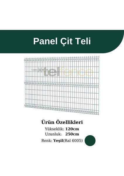 Panel Çit Teli Yeşil 120x250 Cm