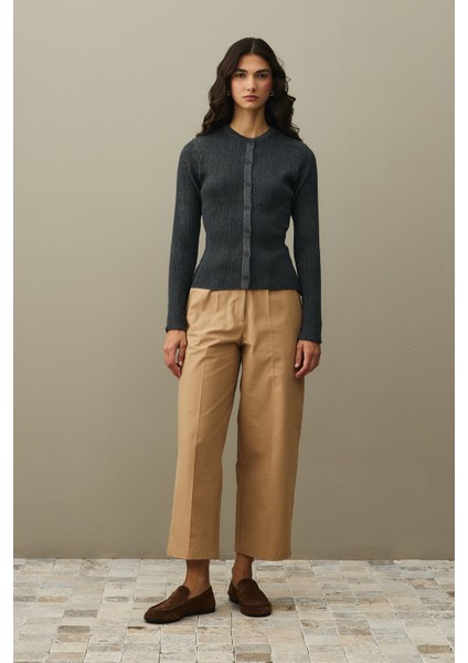 Simli Fitilli Hırka Antrasit