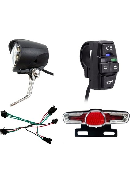 Elektrikli Bisiklet 36V 48V Far Ön Farlar Arka Uyarı Işıkları (Yurt Dışından)