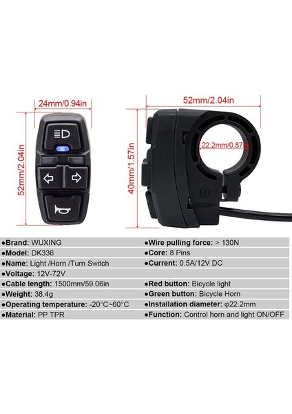 Elektrikli Bisiklet 36V 48V Far Ön Farlar Arka Uyarı Işıkları (Yurt Dışından) fiyatları