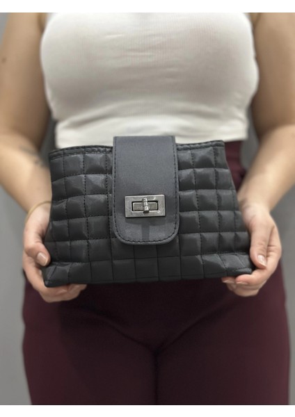 Kapaklı Kapitone Siyah Cilt Çanta modelleri