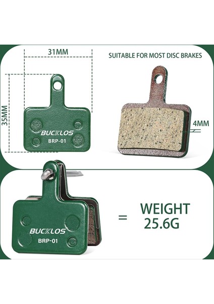 Bucklos Bisiklet Fren Balataları Bisiklet Hidrolik Disk Fren Balatası 2 Çift (Yurt Dışından) fırsatları