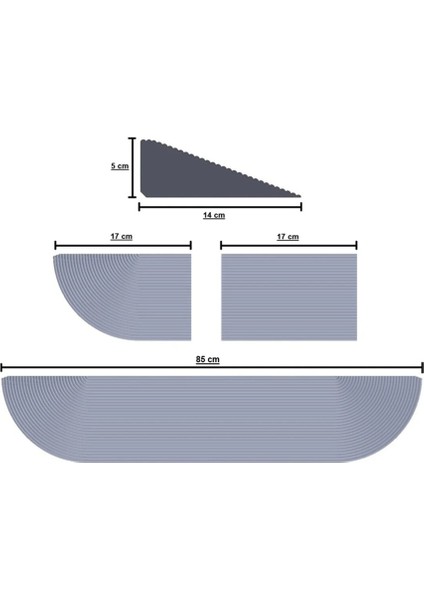 - 5 cm x 85CM Kapı Eşik Rampası (( Gri )) Tüm Robot Süpürge ve Tekerlekli Sandalye'ler Için…. modelleri