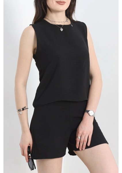 Şortlu Ayrobin Takım Siyah