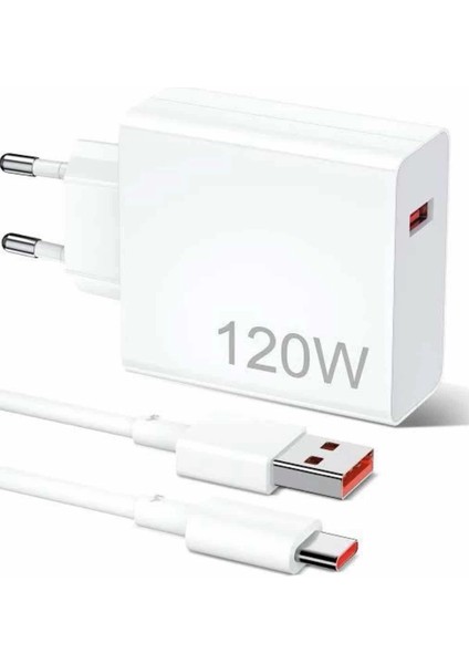 120W Şarj Aleti Hızlı Çift Turbo Şarj Aleti Seti Beyaz fiyatları