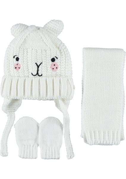 Kız Bebek Şapka-Atkı-Eldiven 3’lü Takım