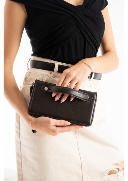 Telefon Bölmeli Hakiki Deri Cüzdan El Çantası fiyatları