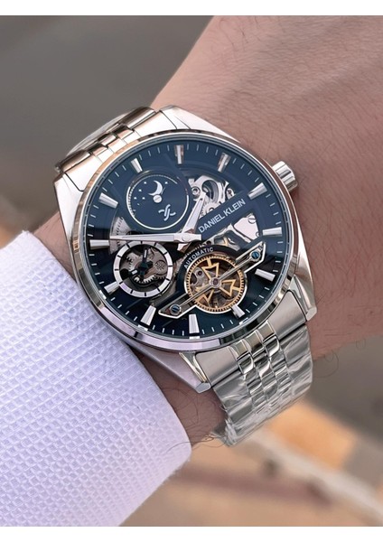 Otomatik Mekanizma Mehtap ve Güneş Kadranlı 2 Yıl Garantili Erkek Kol Saati OTM.14266.2 modelleri