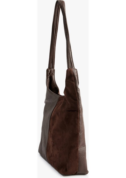 Suni Deri Detaylı Süet Görünümlü Hobo Çanta modelleri