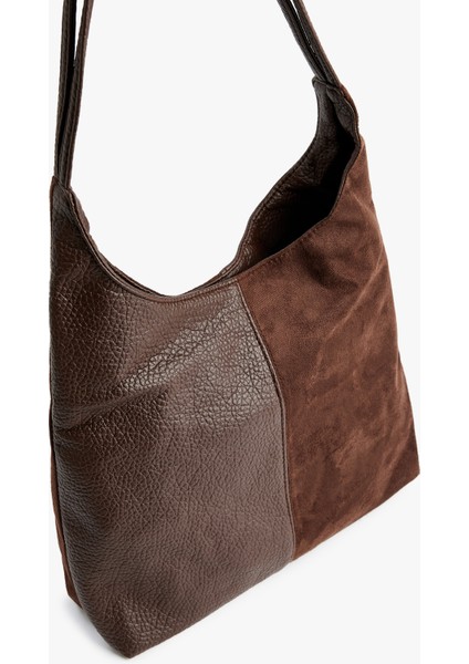 Suni Deri Detaylı Süet Görünümlü Hobo Çanta fırsatları