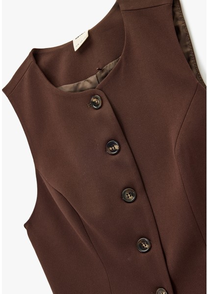 Bisiklet Yaka Düğmeli Slim Fit Blazer Yelek modelleri