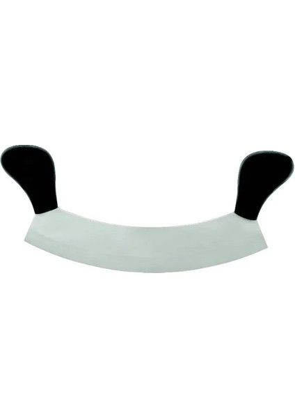 Ündeğerli Bursa Paslanmaz Çift Saplı Pizza Satır, Zırh Bıçağı 25 cm