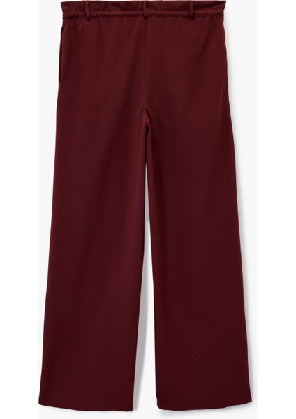 Beli Bağcıklı Bağlamalı Cepli Düz Geniş Paça Kumaş Pantolon fiyatları