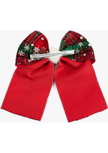 Ekoseli Fiyonklu Kar Desenli Yılbaşı Tokası fiyatları