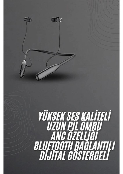 100 Saat Bluetooth Kulaklık Dijital Göstergeli Anc Özelliği Kablolu