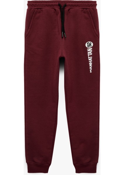 Şardonlu Beli Lastikli Baskılı Jogger Eşofman Altı