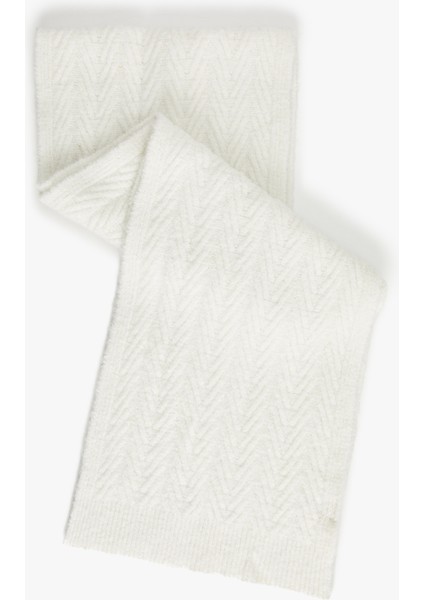 Saç Örgü Dokulu Uzun Atkı