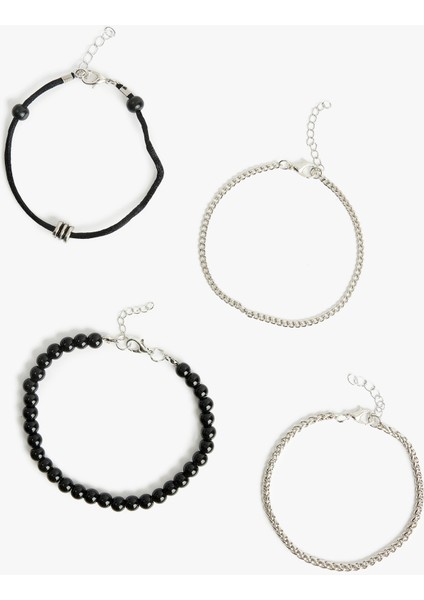 Boncuklu 4'lü Zincir Bileklik Seti