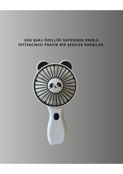 Dekoratif Panda Tasarımlı Küçük Boy Fan modelleri