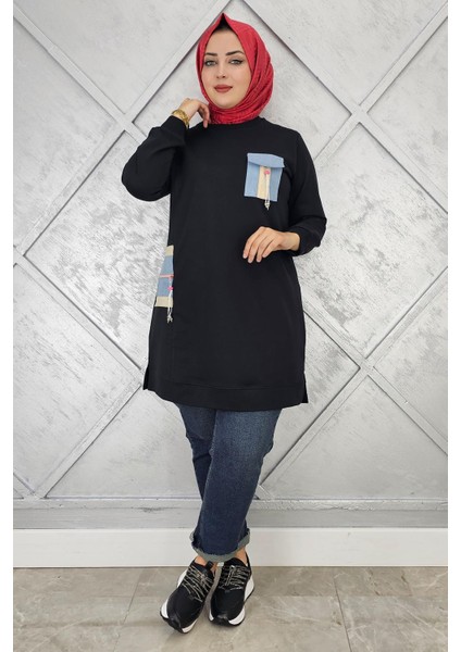 Kadın Nervür Dikim Taş Detaylı Tesettür Tunik fiyatları