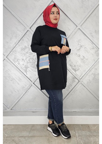 Kadın Nervür Dikim Taş Detaylı Tesettür Tunik modelleri