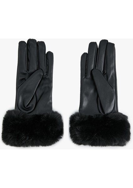 Suni Kürk Detaylı Suni Deri Eldiven fiyatları
