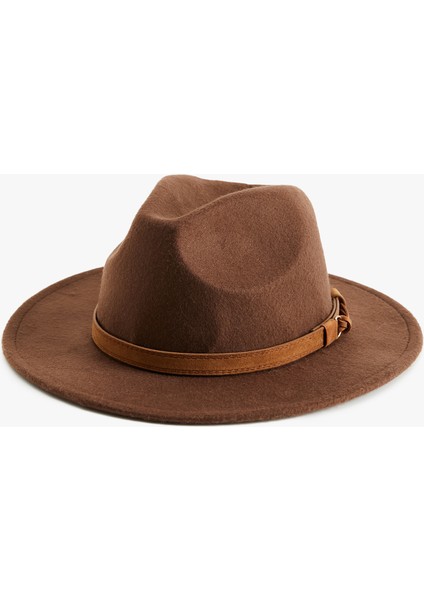 Kemer Detaylı Fötr Şapka