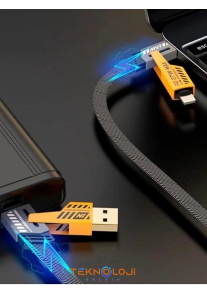 Şarj Kablosu 27W ve 65W Hızlı Şarj Type-C Iphone Hepsi Ile Uyumlu Paraşüt Ipinden Kopmaz Kablo