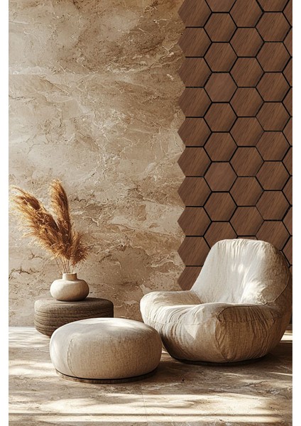 Mdf Ahşap Akustik Duvar ve Tavan Paneli Petek 60X67 cm - Ceviz fiyatları