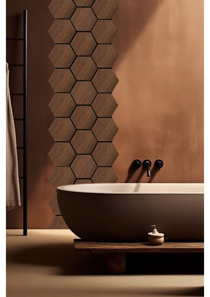 Mdf Ahşap Akustik Duvar ve Tavan Paneli Petek 60X67 cm - Ceviz modelleri