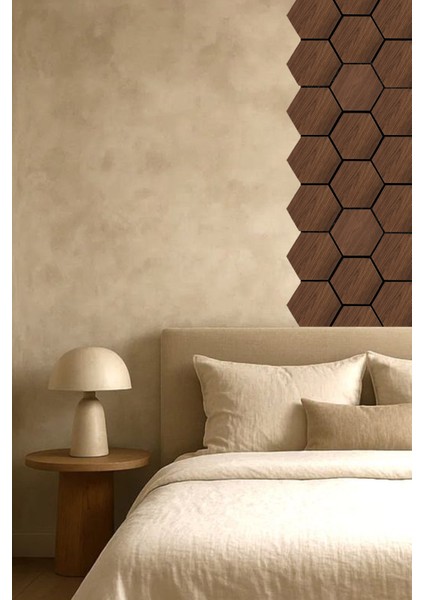 Mdf Ahşap Akustik Duvar ve Tavan Paneli Petek 60X67 cm - Ceviz fırsatları