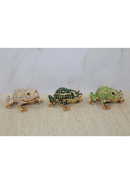 Swarovski Taşlı Minik Figür - Kurbağa Model 2