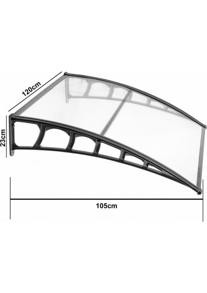 Lupın Kapı Pencere Üstü Pratik Sundurma 105X120 - Şeffaf fiyatları