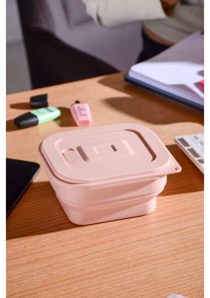 Larry Hava Sızdırmaz Kare Katlanabilir Silikon Saklama Kabı 500 ml | Pembe fiyatları
