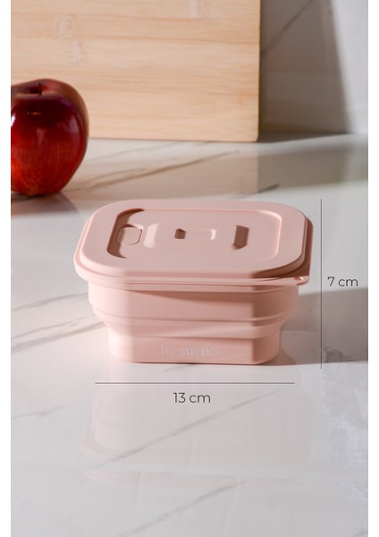 Larry Hava Sızdırmaz Kare Katlanabilir Silikon Saklama Kabı 500 ml | Pembe fırsatları