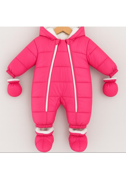 Yağmur-Soğuk Geçirmez Kapüşonlu Çıkarılabilir Eldiven ve Patikli Bebek Kozmonot