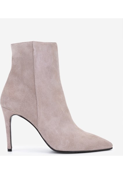Kadın Hakiki Deri Vizon Süet Topuklu Bot 1074 2334 Bn Bot SK25-26 Vızon Suet