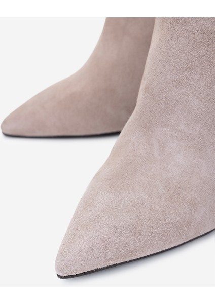 Kadın Hakiki Deri Vizon Süet Topuklu Bot 1074 2334 Bn Bot SK25-26 Vızon Suet modelleri