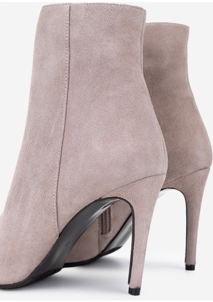 Kadın Hakiki Deri Vizon Süet Topuklu Bot 1074 2334 Bn Bot SK25-26 Vızon Suet fırsatları