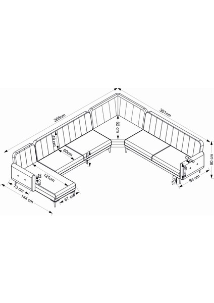 Bona Dinlenme+3+L Köşe+3 Köşe Takımı Bej Valebo-03 Ceviz Ayak indirimleri