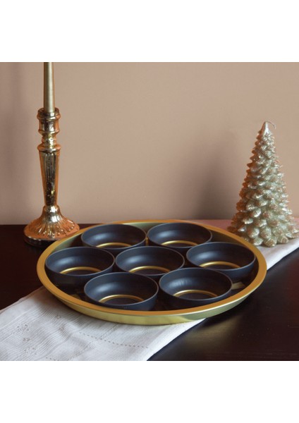 Home 7'li Çerezlik ve Tepsi Seti - Dama fırsatları