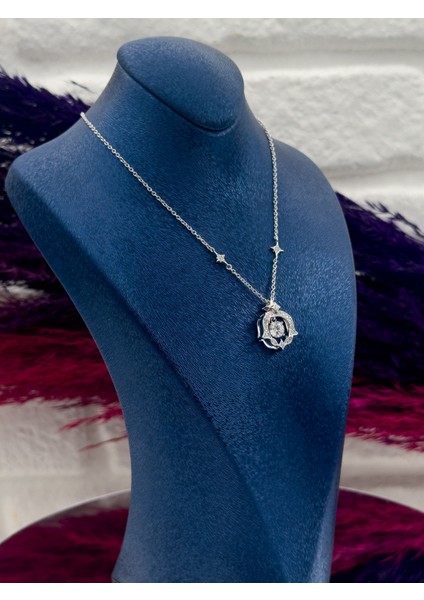 925 Ayar Gümüş Özel Tasarım Kuzey Yıldızı Modeli Zarif Kadın Kolye modelleri