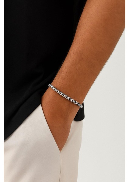 Erkek Kalın Yuvarlak Çelik Bileklik (19CM) fiyatları