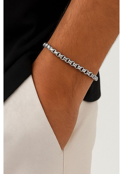 Erkek Kalın Yuvarlak Çelik Bileklik (19CM) fırsatları
