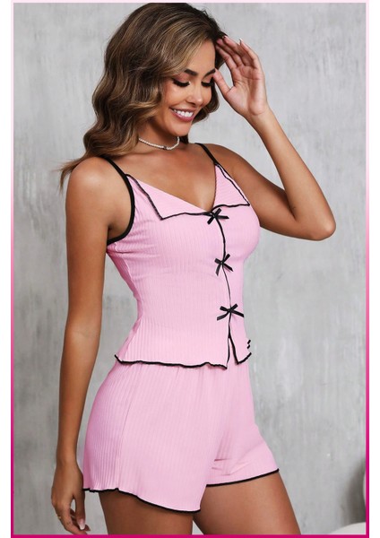 Şortlu Pijama Takımı , Ince Askılı Kadın Gecelik
